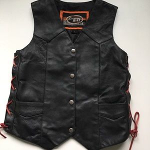 CUSTOM BILT Highway 1 moto leather black vest szS